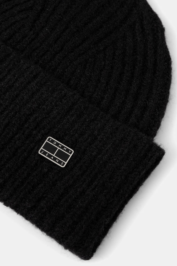 Tommy Jeans czapka z dodatkiem wełny AW0AW17905 czarny NC25