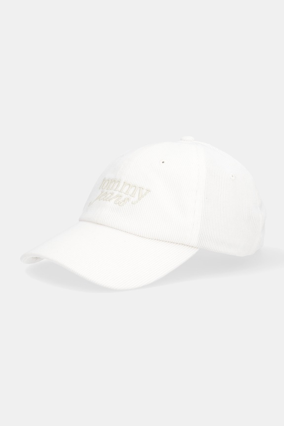 Tommy Jeans czapka z daszkiem sztruksowa aplikacja beżowy AW0AW17908