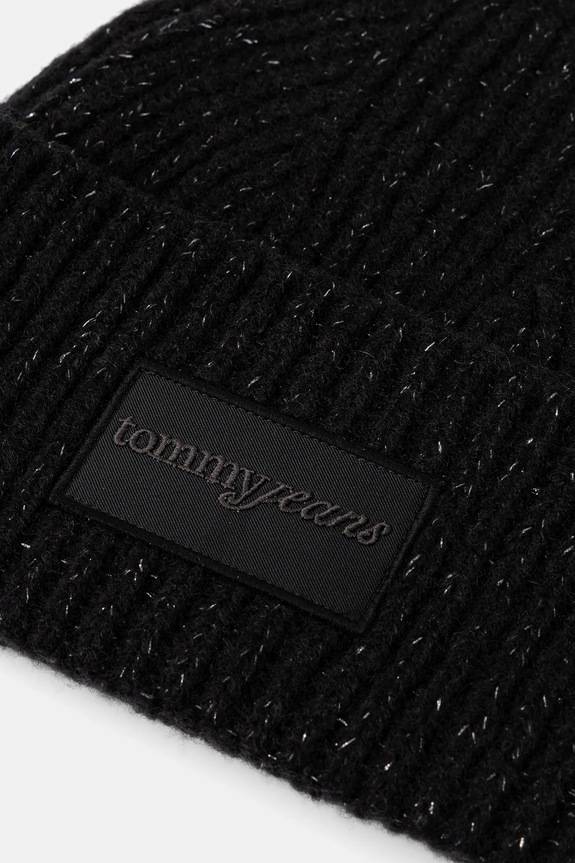 Tommy Jeans czapka z dodatkiem wełny AW0AW17984 czarny NC25