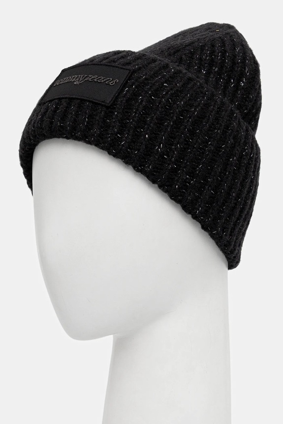 Akcesoria Tommy Jeans czapka z dodatkiem wełny AW0AW17984 czarny