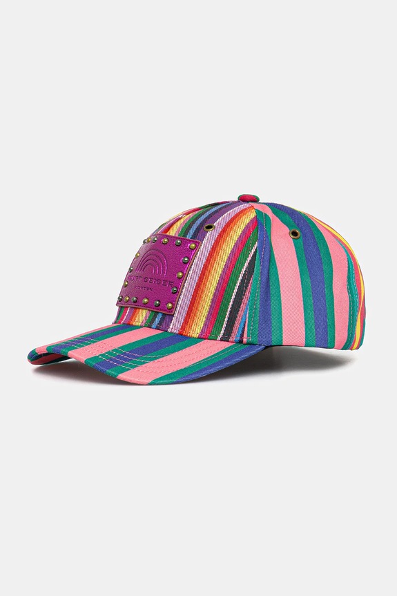 Kurt Geiger London czapka z daszkiem bawełniana SOUTHBANK wzorzyste multicolor 4419499609