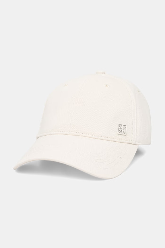 Calvin Klein șapcă femeiască din bumbac bumbac bej LV04F5059G