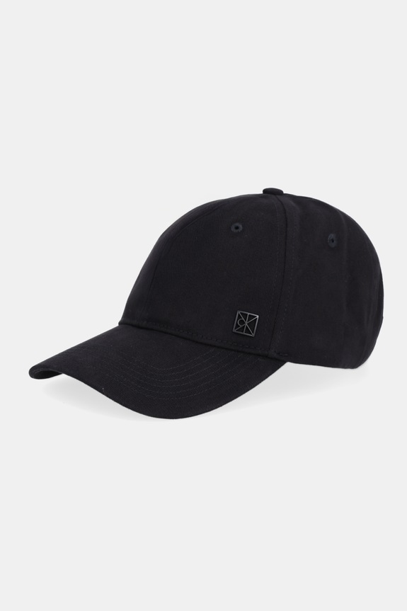 Calvin Klein čiapka so šiltom dámska bavlnená bavlna čierna LV04F5059G