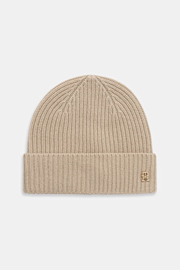 Tommy Hilfiger căciulă de cașmir uni bej AW0AW17772
