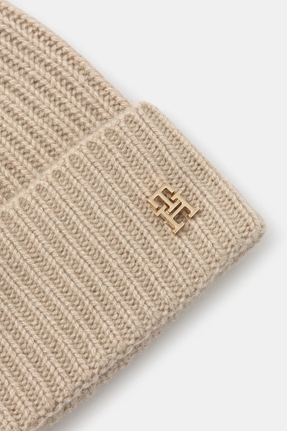 Accesorii Tommy Hilfiger căciulă de cașmir AW0AW17772 bej