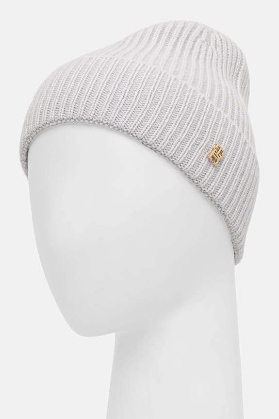 Kapa od kašmira Tommy Hilfiger AW0AW17772 siva AW25