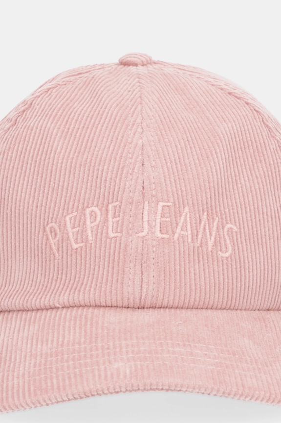 Baseball kapa iz rebrastega žameta Pepe Jeans PL0400005 roza AW25