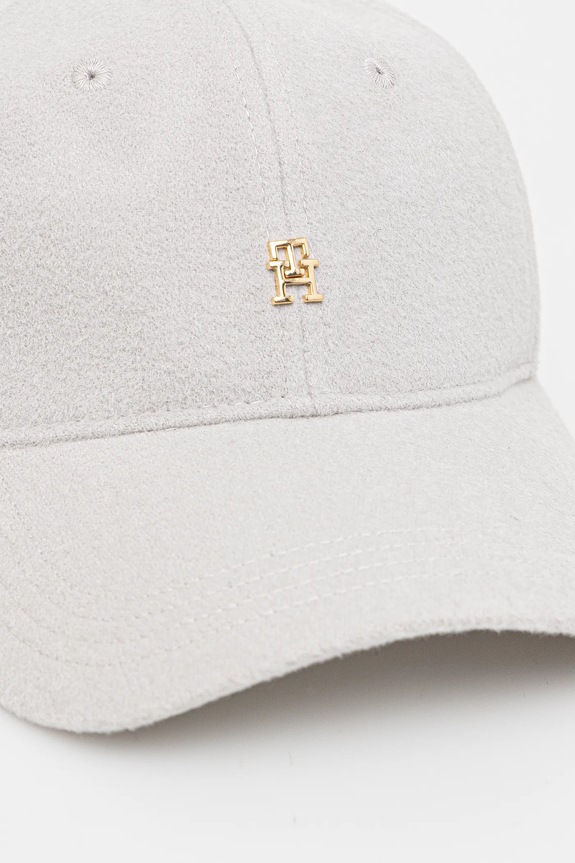 Vunena kapa sa šiltom Tommy Hilfiger AW0AW17773 siva AW25