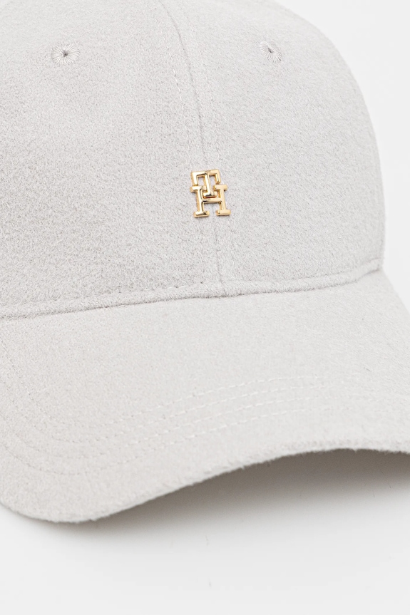 Vunena kapa sa šiltom Tommy Hilfiger AW0AW17773 siva AW25
