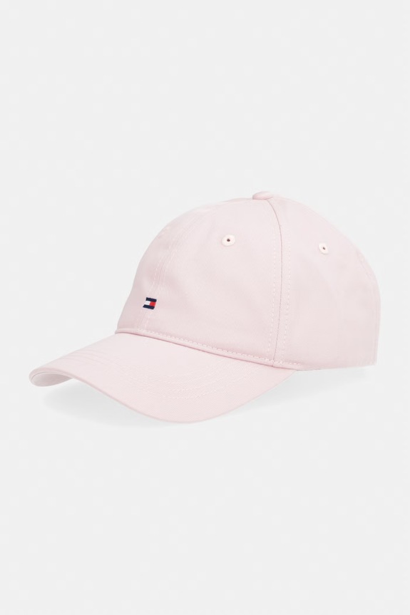 Tommy Hilfiger czapka z daszkiem damska bawełniana różowy AW0AW17781
