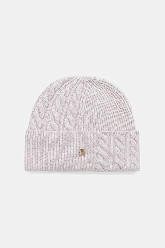 Tommy Hilfiger pălărie din amestec de lână uni violet AW0AW17784