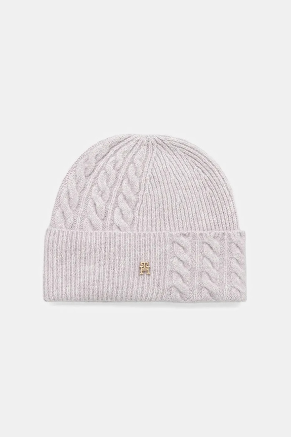 Tommy Hilfiger pălărie din amestec de lână uni violet AW0AW17784