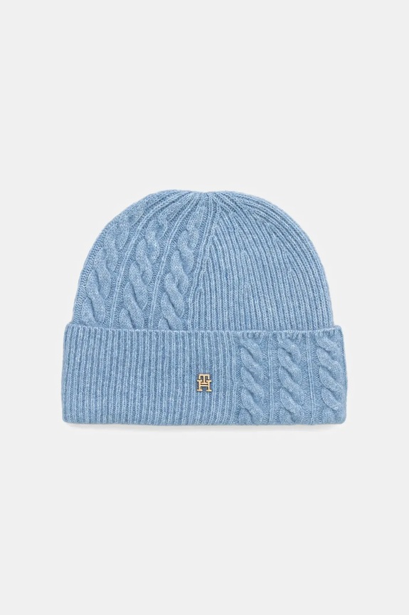 Σκουφάκι με προσθήκη μαλλιού Tommy Hilfiger μεσαίου πάχους μπλε AW0AW17784