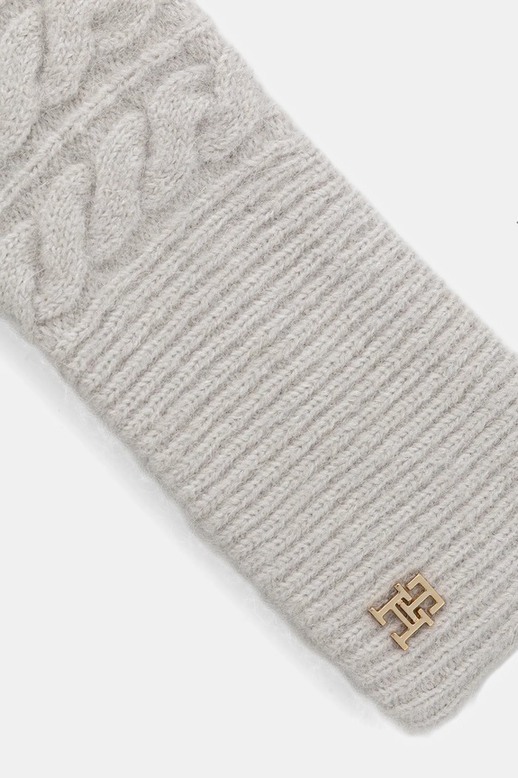 Tommy Hilfiger opaska na głowę z domieszką wełny AW0AW17989 szary AW25