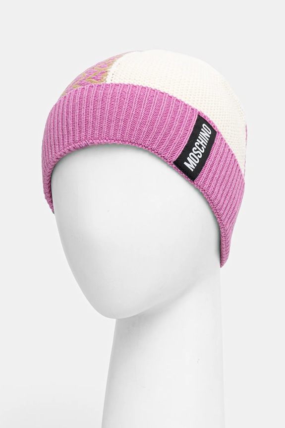 Vlnená čiapka Moschino M3338.65448 ružová AW25
