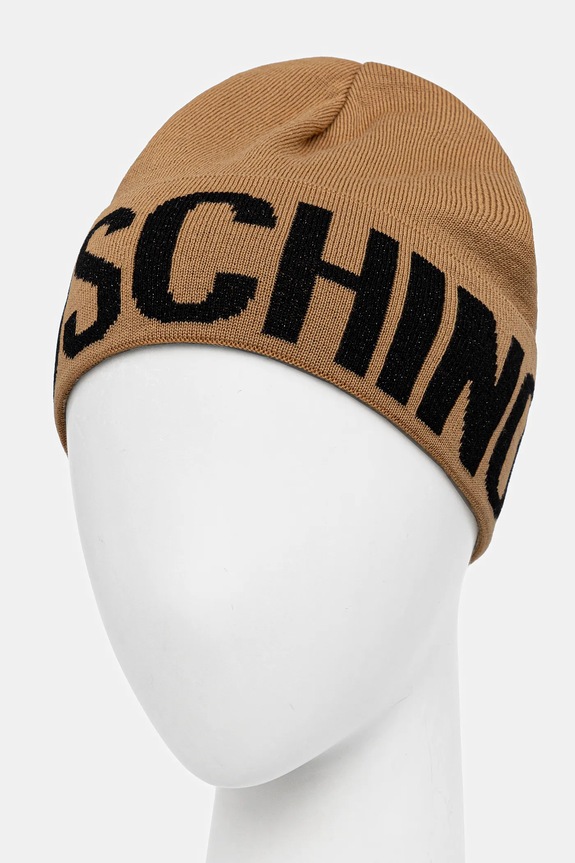 Moschino czapka z wełną M3349.65457 beżowy AW25