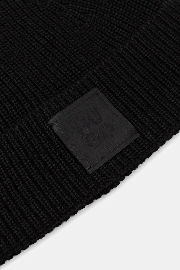 Vlnená čiapka HUGO Sential 50548413 čierna AW25