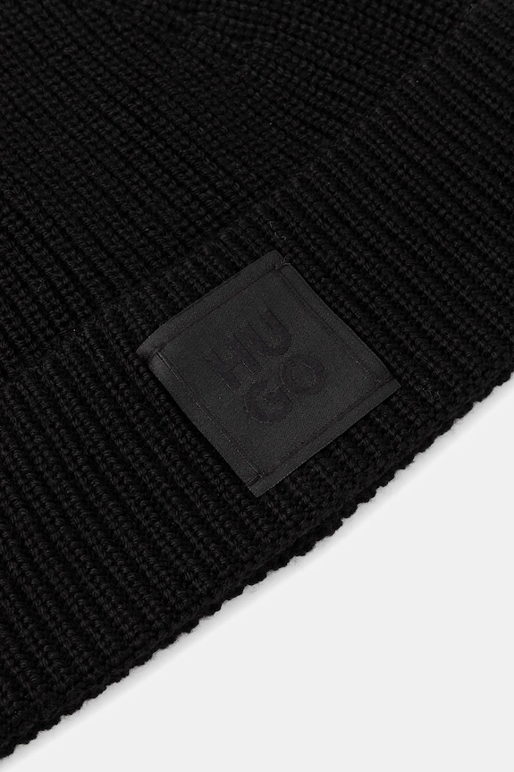 Vlnená čiapka HUGO Sential 50548413 čierna AW25