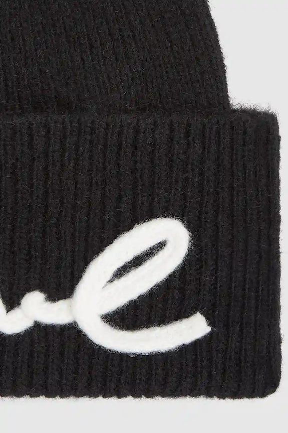 Αξεσουάρ Σκουφί από μείγμα μαλλιού Karl Lagerfeld IKON A4W33009 μαύρο