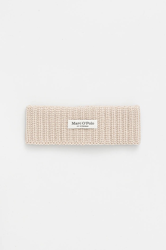 Μάλλινη κορδέλα μαλλιών Marc O'Polo μελανζέ μπεζ 5000008844