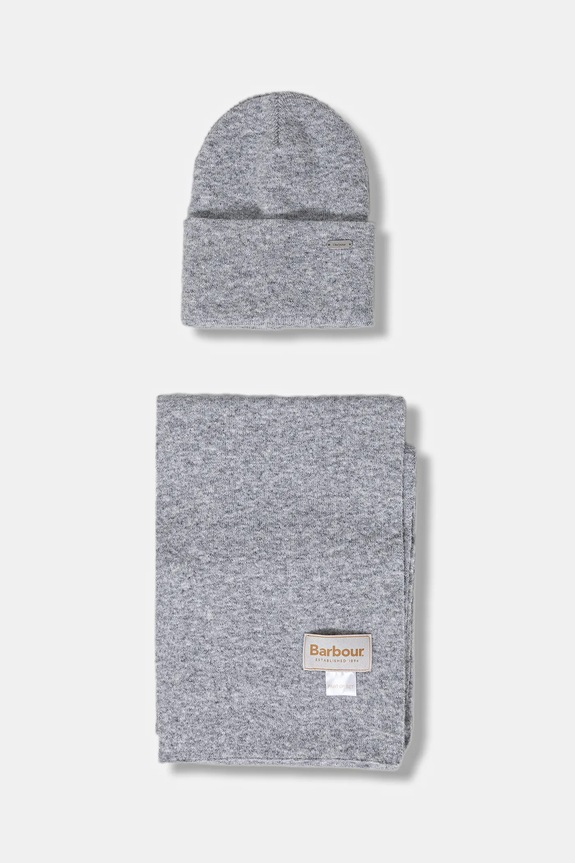 Barbour czapka i szalik pozostałe szary LGS0097