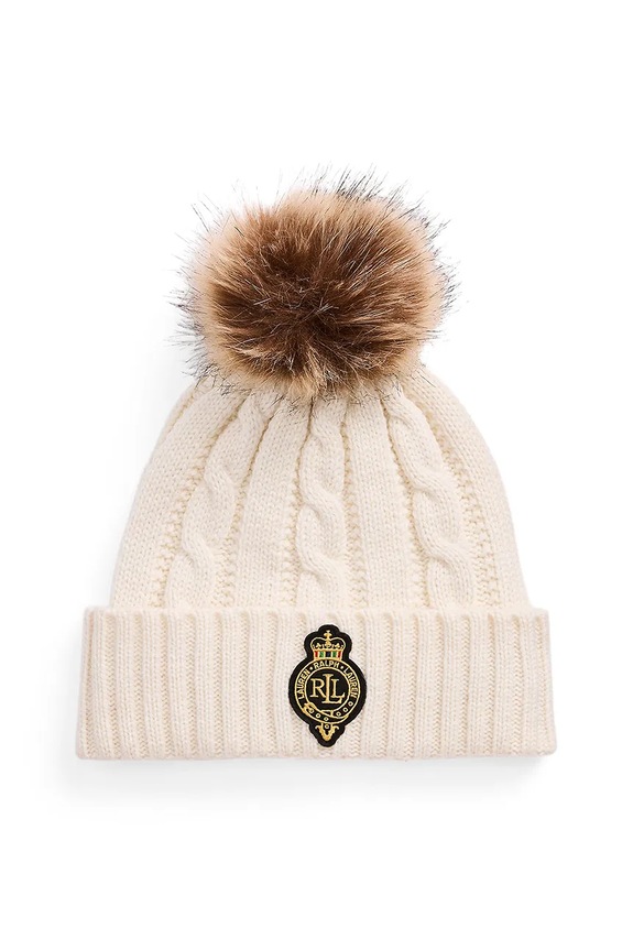 Kapa z dodatkom volne Lauren Ralph Lauren Srednje debeline bež 454P04455