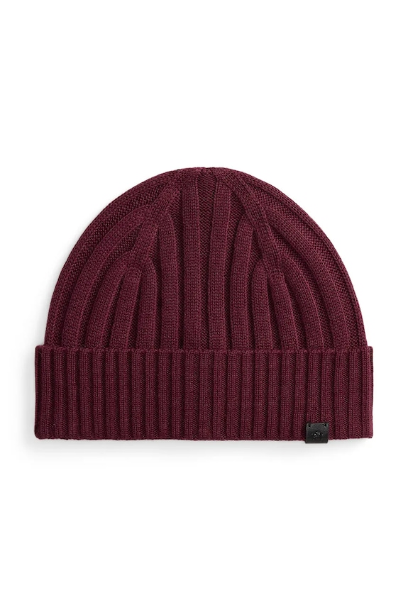 Čiapka s prímesou vlny Lauren Ralph Lauren stredne hrubá burgundské 454P04462
