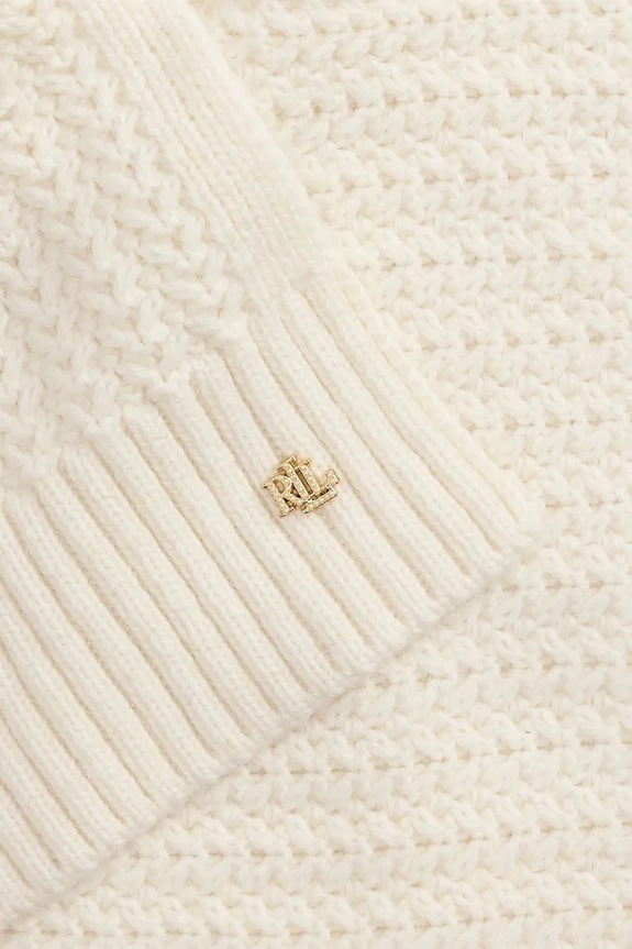 Lauren Ralph Lauren czapka i szalik z dodatkiem wełny 454P04471 beżowy AW25