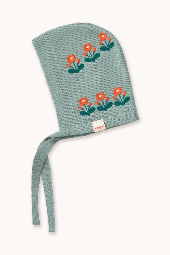 Kapa za bebe Tinycottons FLOWERS BONNET srednje debljine plava AW25.105