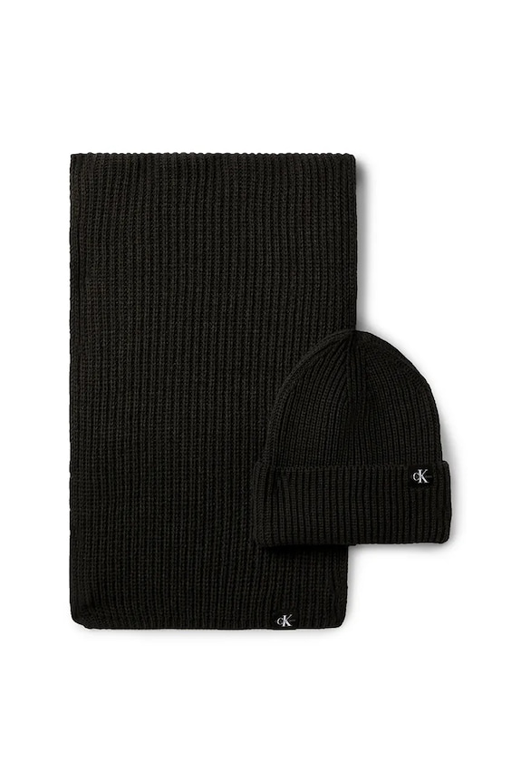 Παιδικό σκουφάκι και κασκόλ Calvin Klein Jeans άλλο μαύρο IU0IU00638.9BYA