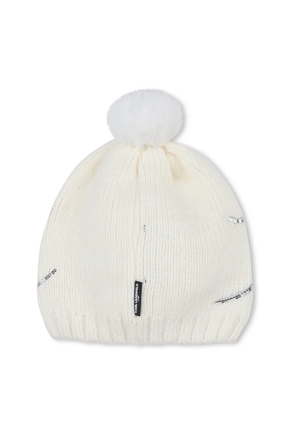 Detská čiapka Karl Lagerfeld Z31006.56.58 biela AW25