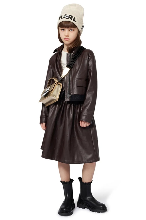 Παιδικός σκούφος και κασκόλ από βαμβάκι Karl Lagerfeld Z31013.56.58