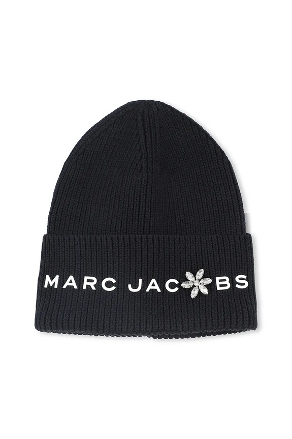 Marc Jacobs czapka bawełniana dziecięca aplikacja czarny W60675