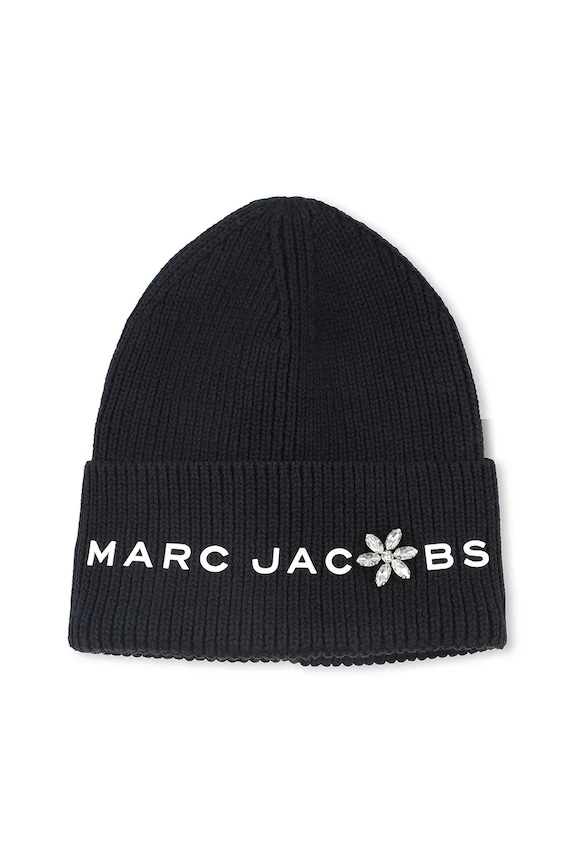 Marc Jacobs czapka bawełniana dziecięca aplikacja czarny W60675