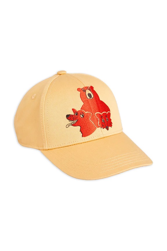 Pamučna kapa sa šiltom za bebe Mini Rodini Camp Rodini 2566510113 zlatna AW25