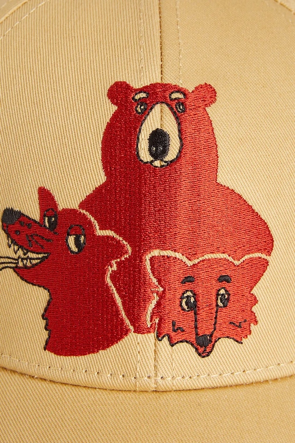 Pamučna kapa sa šiltom za bebe Mini Rodini Camp Rodini zlatna 2566510113