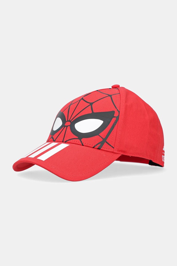 Detská bavlnená šiltovka adidas Performance Marvel červená JM1830