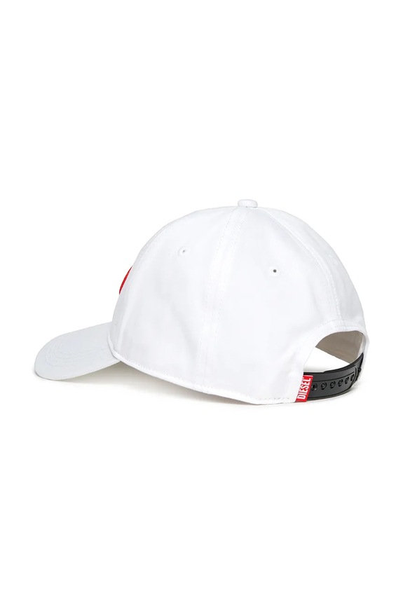 Detská bavlnená šiltovka Diesel FCORRYJACQWASH HAT J02336 biela AW25