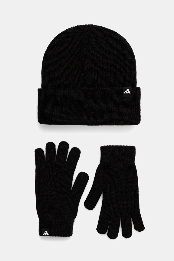 Detská čiapka a rukavice adidas Performance 2-pak čierna JP2783