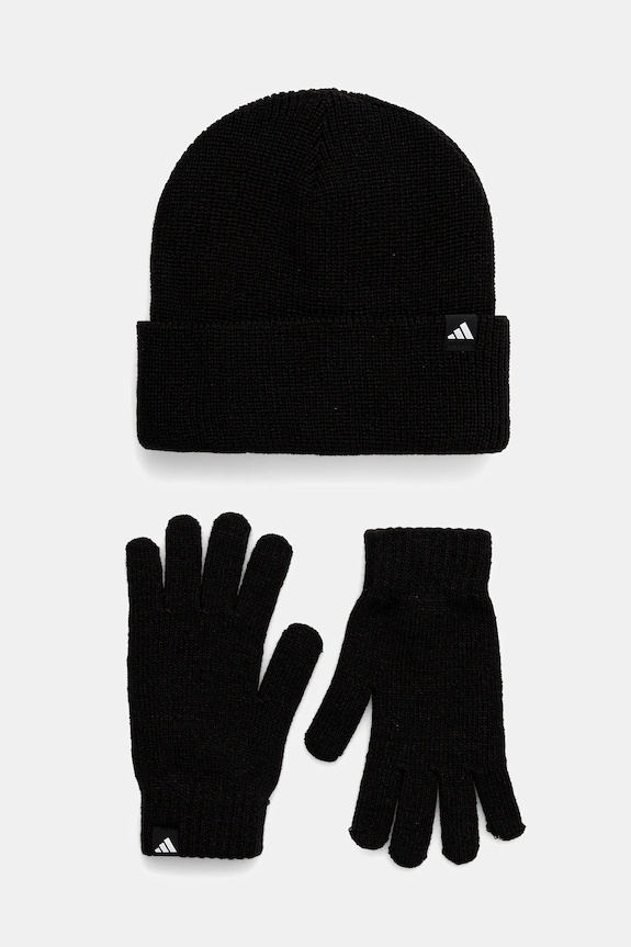 Detská čiapka a rukavice adidas Performance 2-pak čierna JP2783