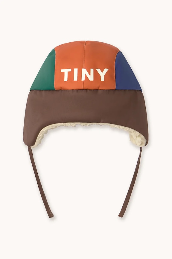 Tinycottons căciulă copii COLOR BLOCK CHAPKA portocaliu AW25.085