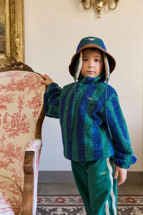 Tinycottons kapelusz bawełniany dziecięcy COLOR BLOCK BUCKET HAT bawełna granatowy AW25.538