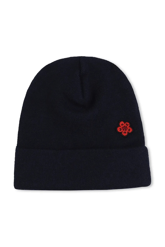 Kenzo Kids czapka z domieszką wełny dziecięca z domieszką wełny granatowy K61215.50.52
