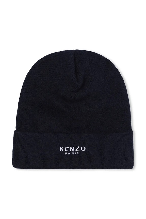 Kenzo Kids czapka z domieszką wełny dziecięca K61215.50.52 granatowy AW25