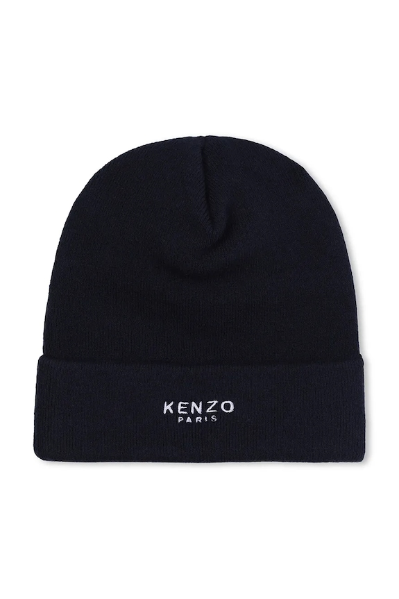 Kenzo Kids czapka z domieszką wełny dziecięca K61215.50.52 granatowy AW25