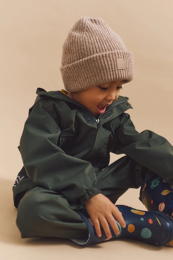 Dječja kapa s dodatkom vune Liewood Emilio Beanie natpis bež LW20111.9BYA