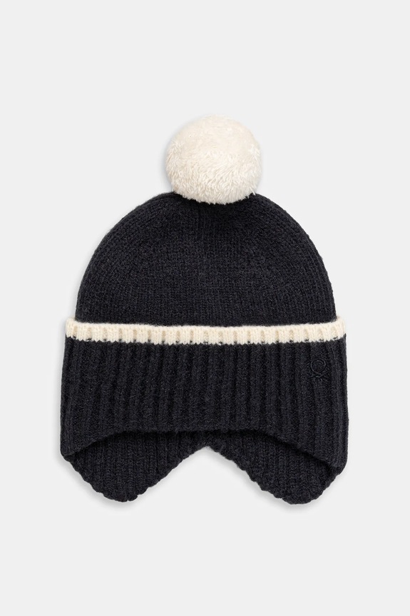 Detská čiapka United Colors of Benetton hrubá tmavomodrá 6N1KGA01N.P.Seasonal