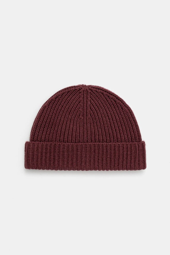 BOSS căciulă de lână BECKHAM X BOSS uni burgundia 50552850