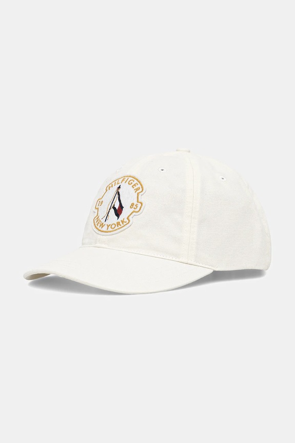 Tommy Hilfiger berretto da baseball in cotone applique bianco AM0AM13430