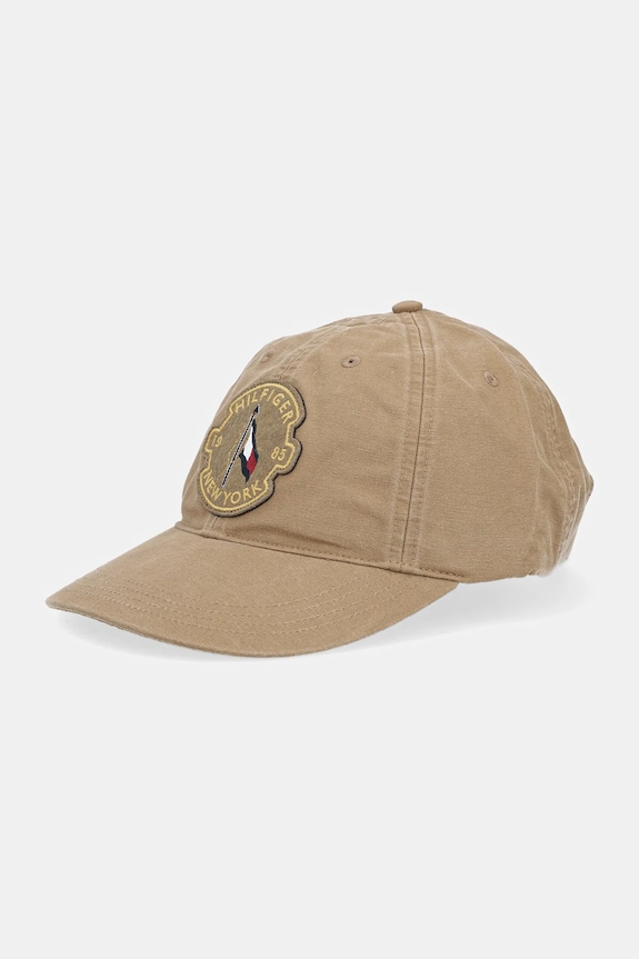 Tommy Hilfiger berretto da baseball in cotone applique marrone AM0AM13430